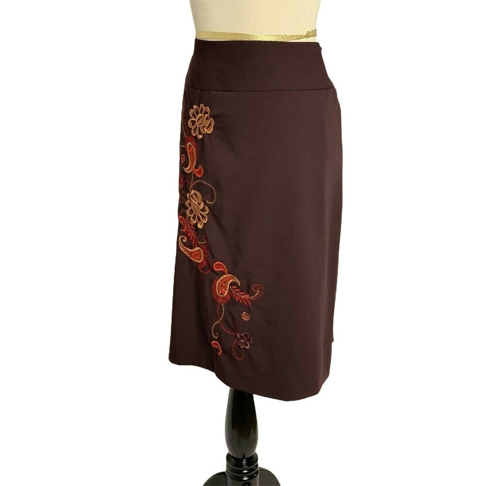 Worthington brown floral Pencil Skirt Size 10 - Picture 8 of 8